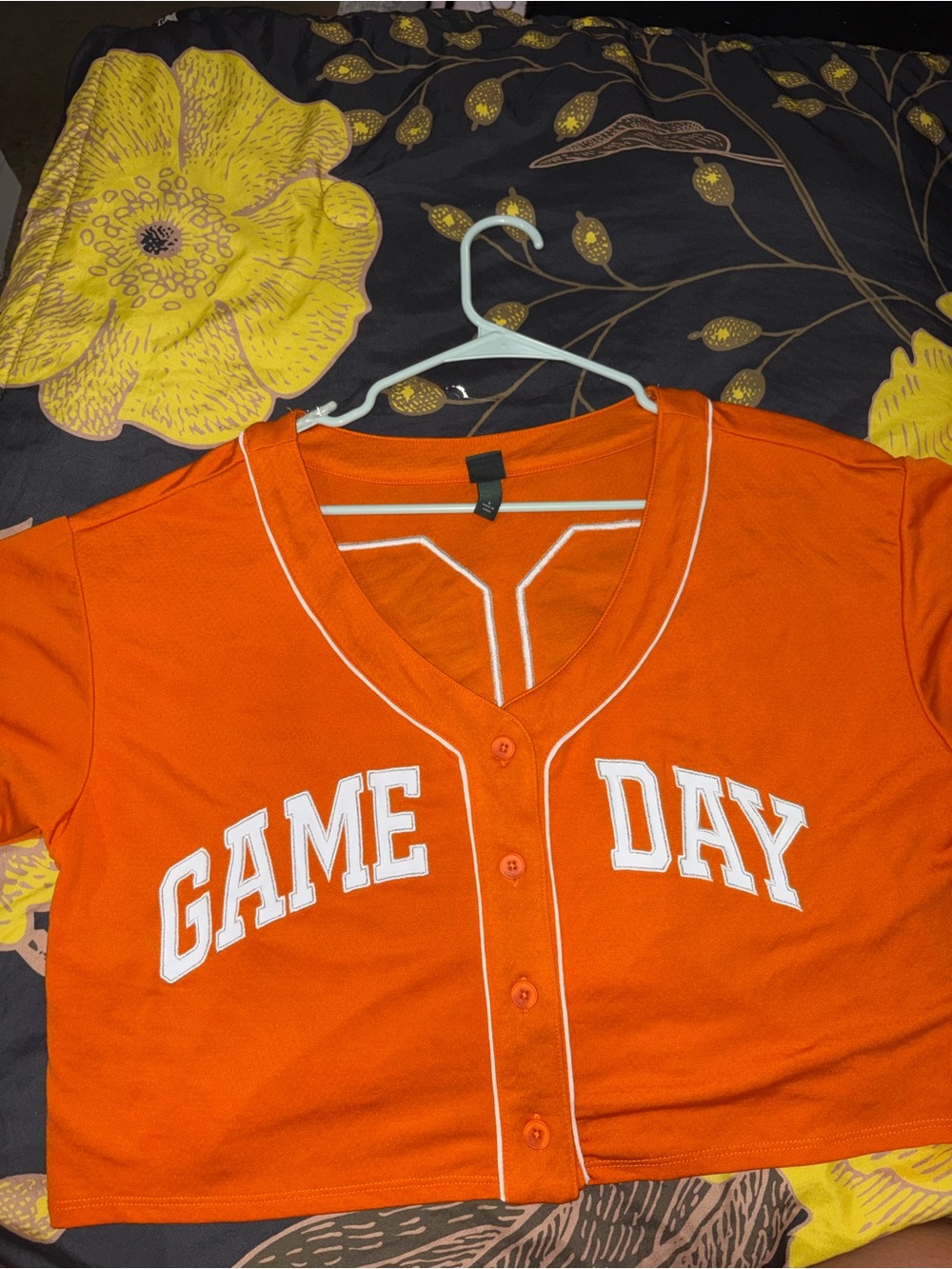 wild fable Orange "Game Day" Baseball-Style Crop Top